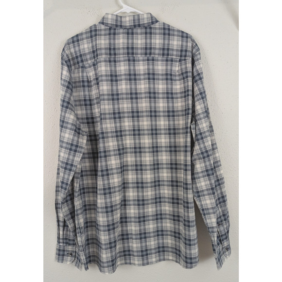 New Alesbury sz L Tall Shirt plaid blues & white buttons up long sleeves 4528 - Picture 4 of 6